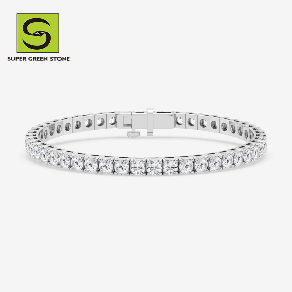 SuperGS SGSB002 Jewelry Couples Femme Horseshoe 18k Gold Plated Bracelets Women Girls Gift Hpht Lab Diamond Bangle Bracelet