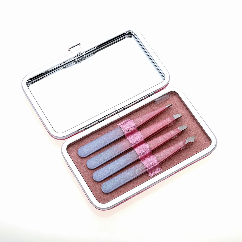 Latest Collection of Custom Logo Storage Case for Beautiful Glitter Type Eyebrow Tweezers