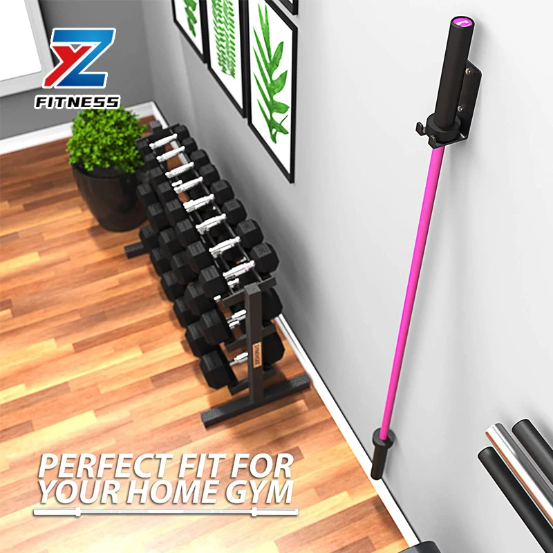 Wall Mounted Single Barbell Storage Rack Hanging Bar Holder Vertical Barbell Rack for Home Gym