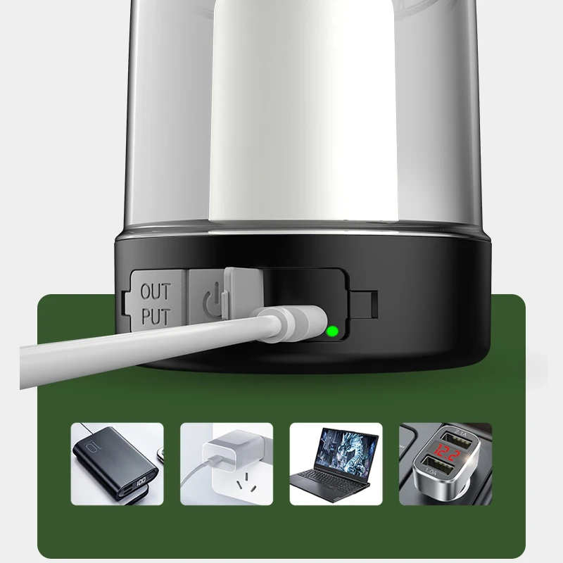 Type-C Retro Portable Lantern Outdoor Camping Kerosene Lamp Dynamic Flame Light Rechargeable Battery Powered LED Table Lamp