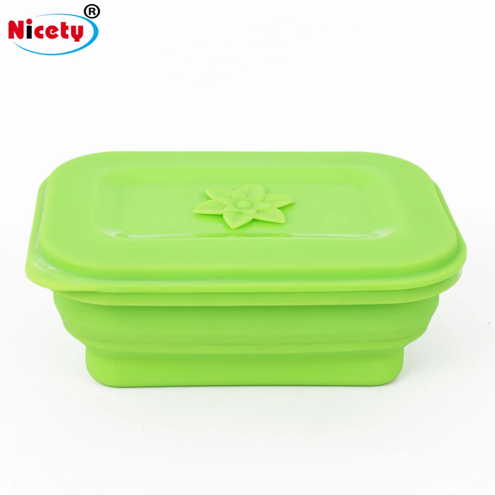 Hot Selling Factory Price Collapsible food grade lunch box Silicone food container for kids traveling camping Oven and microwave