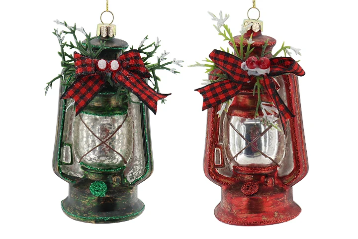 Old-Fashioned Green Retro Style Kerosene Lamp Pendant Christmas Glass Decorations Shopping Mall Windows Party Decorations