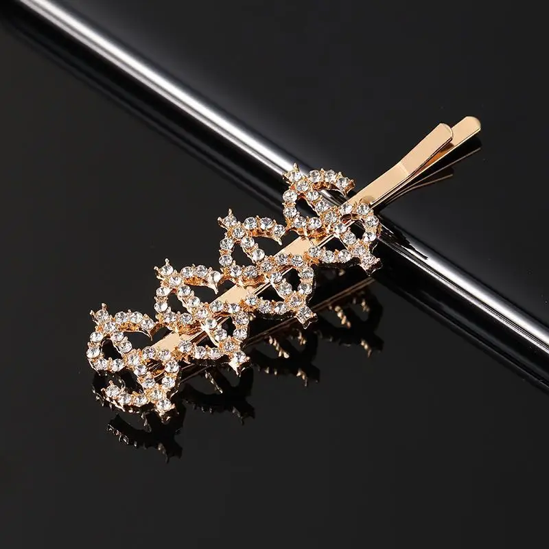 
SHARON FJ093 Fashion Gold Word Barrettes Bling Rhinestone Crystal Words Zodiac Hair Clips Hairpins Babby Pins 