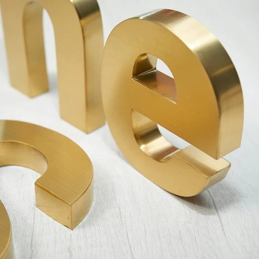 Manufacturer of custom metal stainless steel laser cut gold mini letters