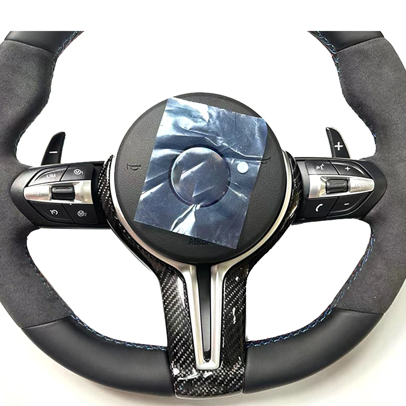 Steering Wheel  Replacement alcantara for BMW M2 M3 M4 M5 M6 M Performance Finish Weave Material Origin Glossy