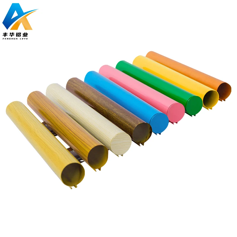 anodized aluminum square pipe round oval tube profile Simulated bamboo Aluminum Extruded round pipe custom ceiling design