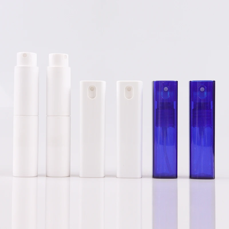 10ML Plastic Glass Small Slim PET Perfume Alcohol Liquid Pocket Airless Fine Mist Spray Bottles Keychain Sprayer Bottle Set