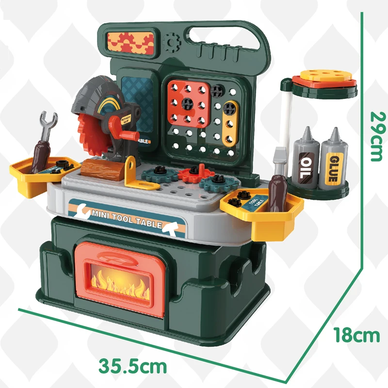 Educational role play pretend game construction plastic engineering set tool kit toy