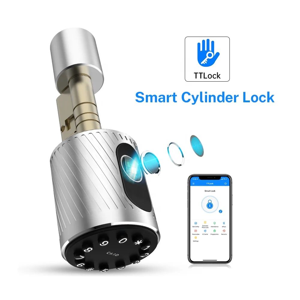BLE Fingerprint RFID Smart Door Lock Cylinder Electronic Smart Door Lock