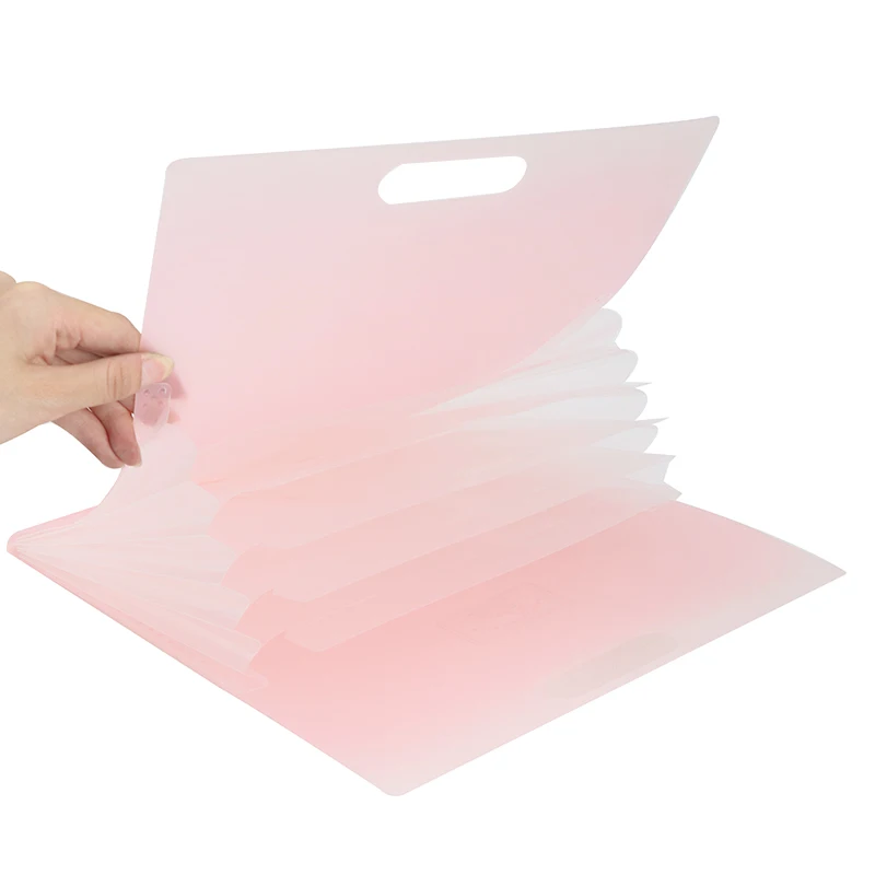 Expanding File Folder Vertical Accordion Document Organizer A4 Plastic File Folders with 7 Pockets and Transparent Clear Labels