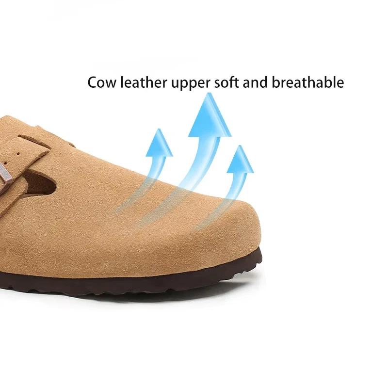 Oem Wholesale Western Style Soft Anti Slip Buckled Start Print Cow Animal Plush Leather Custom Slippers Semi-encircle