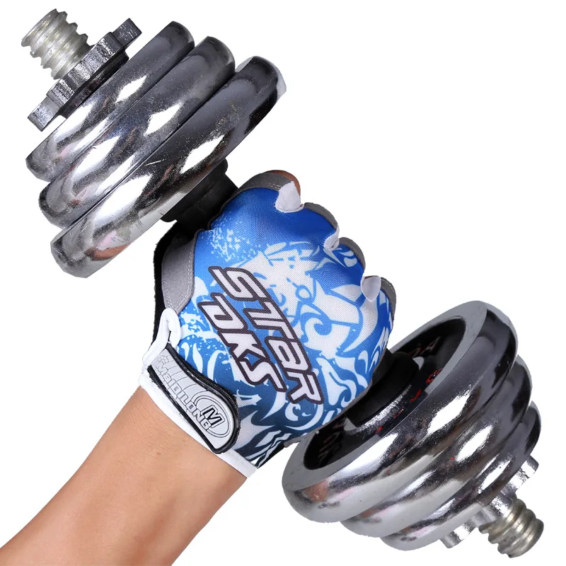 Promotion custom 100% polyester sports fingerless gloves with printing