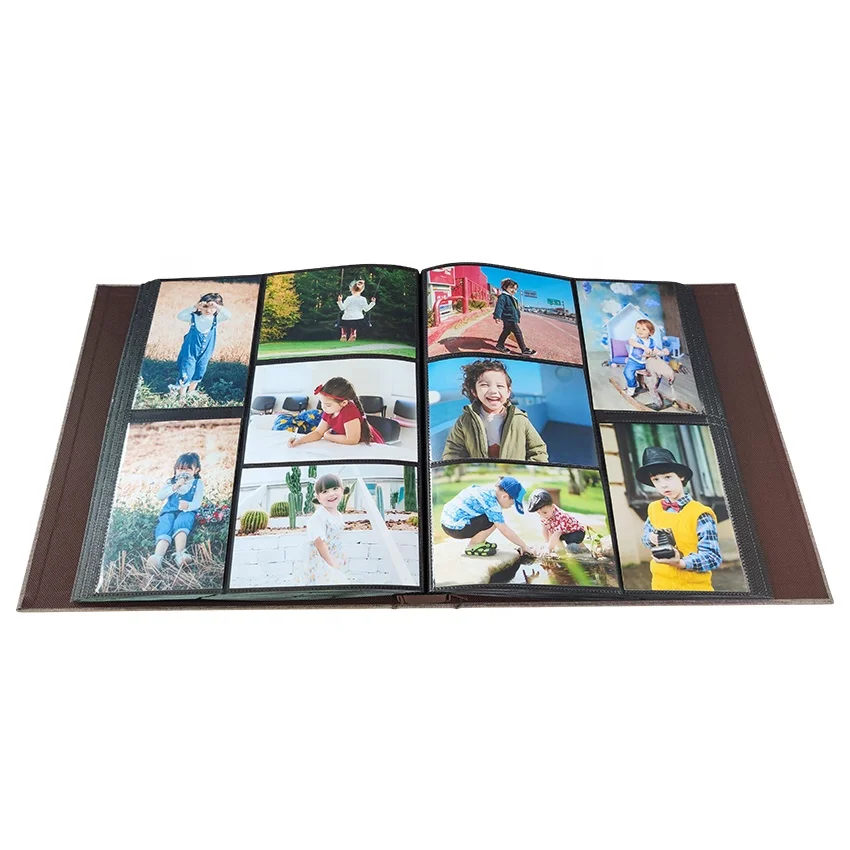 Linen cloth cover screw post bound photo album 4r 4*6 holding 600 photos 4x6 pp slip in baby photo book