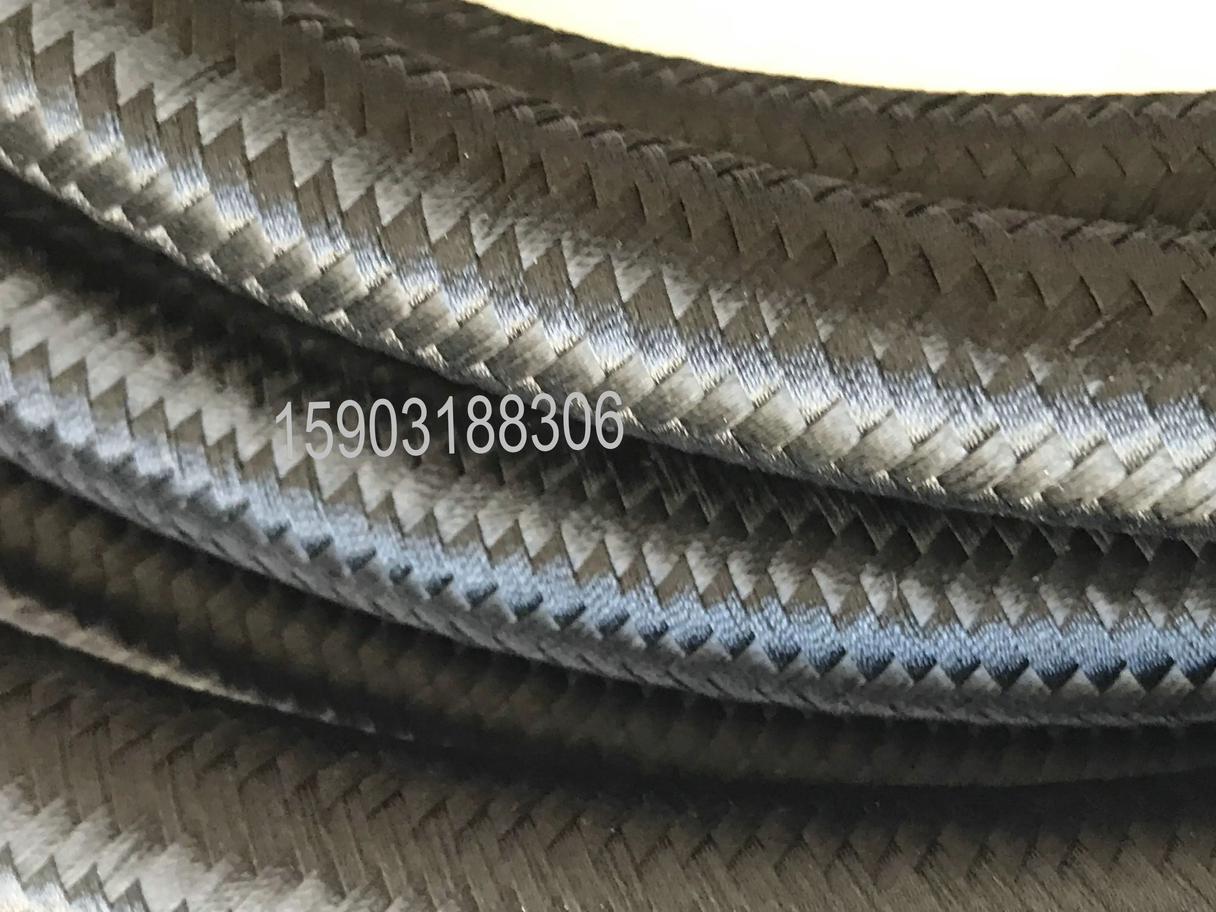 
AN12 car universal modification stainless steel wire braiding black nylon woven cover oil cooler automotive fuel hose 