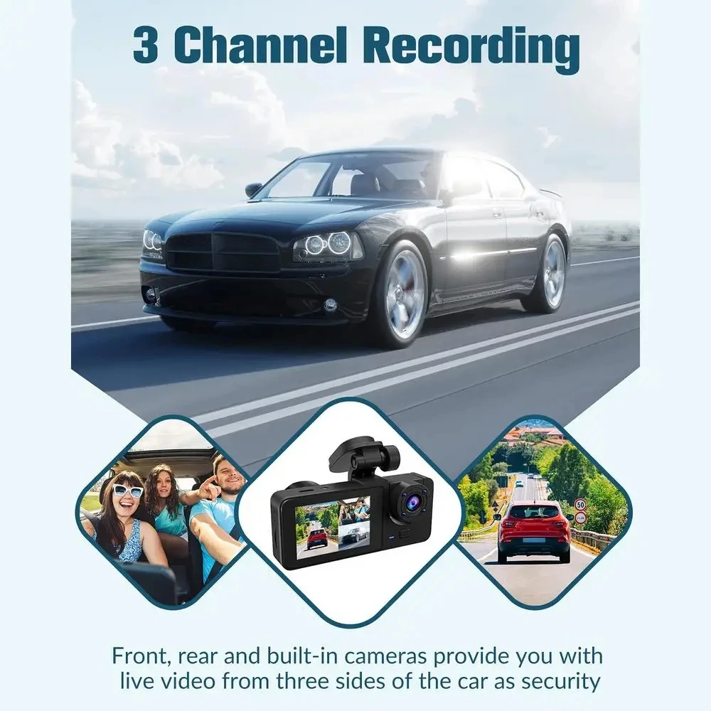 1080P Car Camera High Definition 1080P Driving Recorder Car Camera Auto Black Driving Recorder Loop Recording Car Cam For Travel