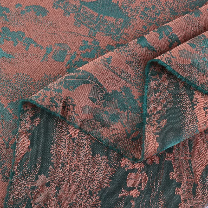 New style two-color Jiangnan misty rain two-color jacquard national wind fabric clothing and dress