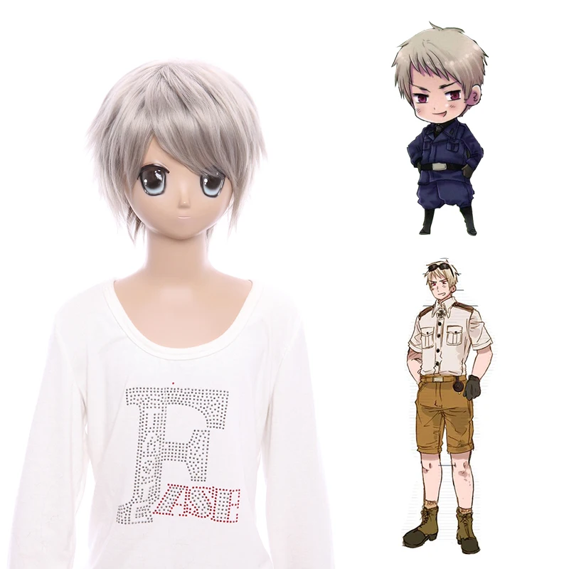 Парик из мультфильма аниме для косплея оси силы Хеталии Пруссии