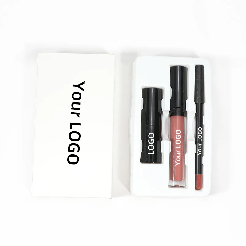 3 pcs lipstick set lip liner and liquid lipstick lip makeup