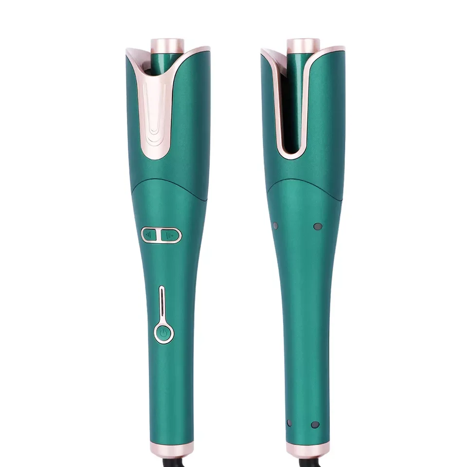 LCD Display Curling Iron Wand Ceramic Infrared Hair Curler Fast Heating Auto Shut-Off Spin Iron for Hair Styling