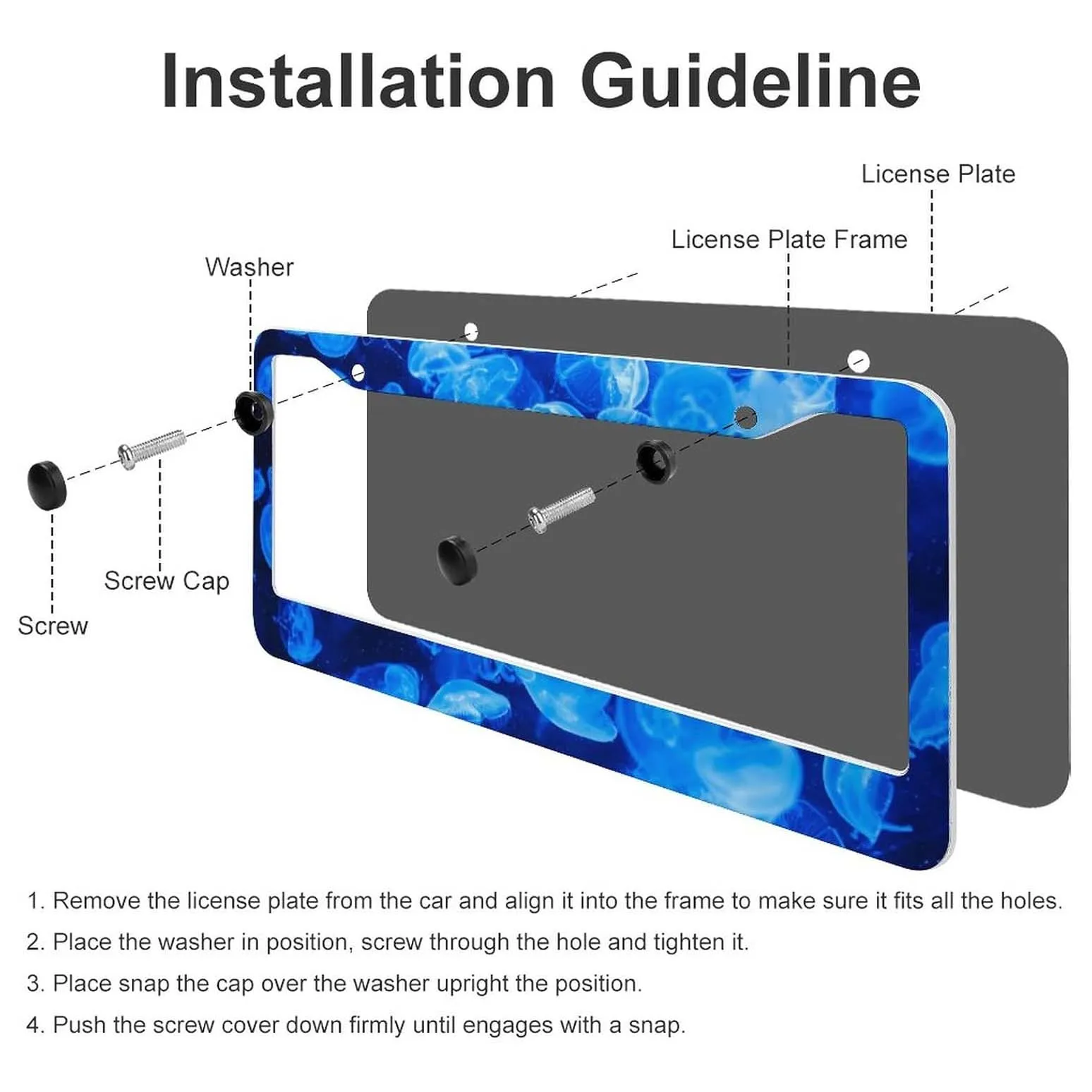 Germany Flag License Plate Frame Aluminum Black Car Cover Tag Holder with 2 Holes License Plate Cover for US Vehicles Standard