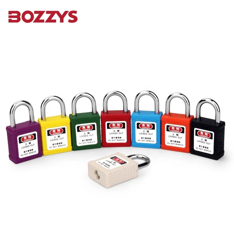 Industrial Zenex Thermoplastic Energy isolation Safety Padlock with 20/25mm Steel Shackle for lockout/tagout situations.