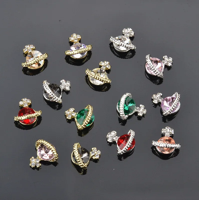 2023 Hot Sale Sticker Crown Rhinestones Butterfly Snake Nail Charm 3d Nail Art Decoration