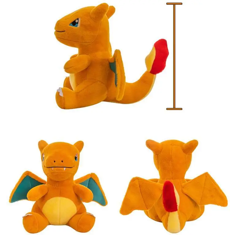 Most Popular Pocket Monster Dolls Anime Cartoon Character Fire Dragon Plush Pokemoned Toys Kids Gifts