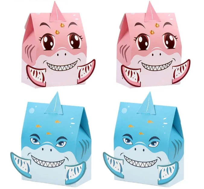 Shark Paper Chocolate Candy Sweet Gift Box for Baby Shower Party Decoration Packaging Boxes