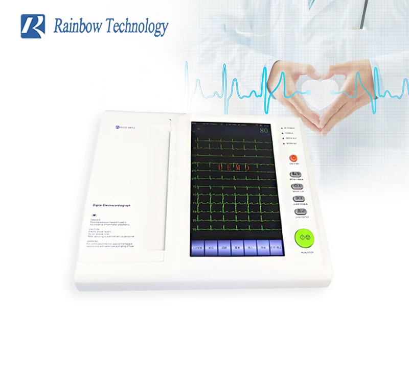Digital Hospital Electrocardiograph Touch screen 12 lead Clinical Analytical Instruments ecg ekg machine