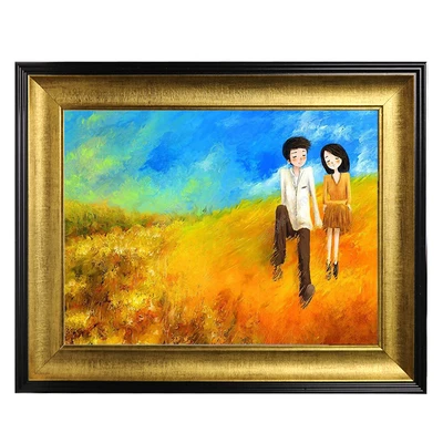 Wedding Birthday Gifts Framed Canvas Kit Oil Painting Frame DIY Wall Art Picture Wall Resin Photo Frame