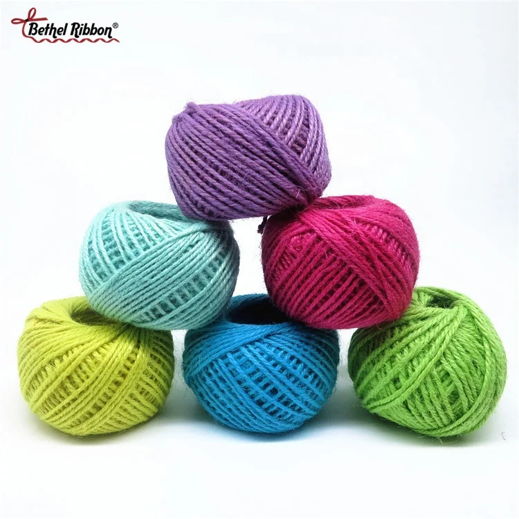 High quality  2mm hemp cord colored jute rope for diy craft