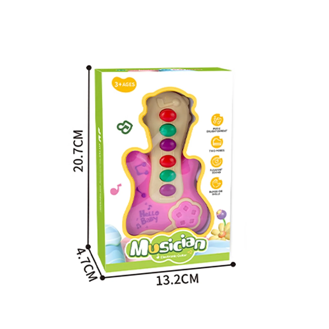 KUNYANG light music kids electric play game plastic baby music toy guitar musical instrument mini cartoon guitar toy