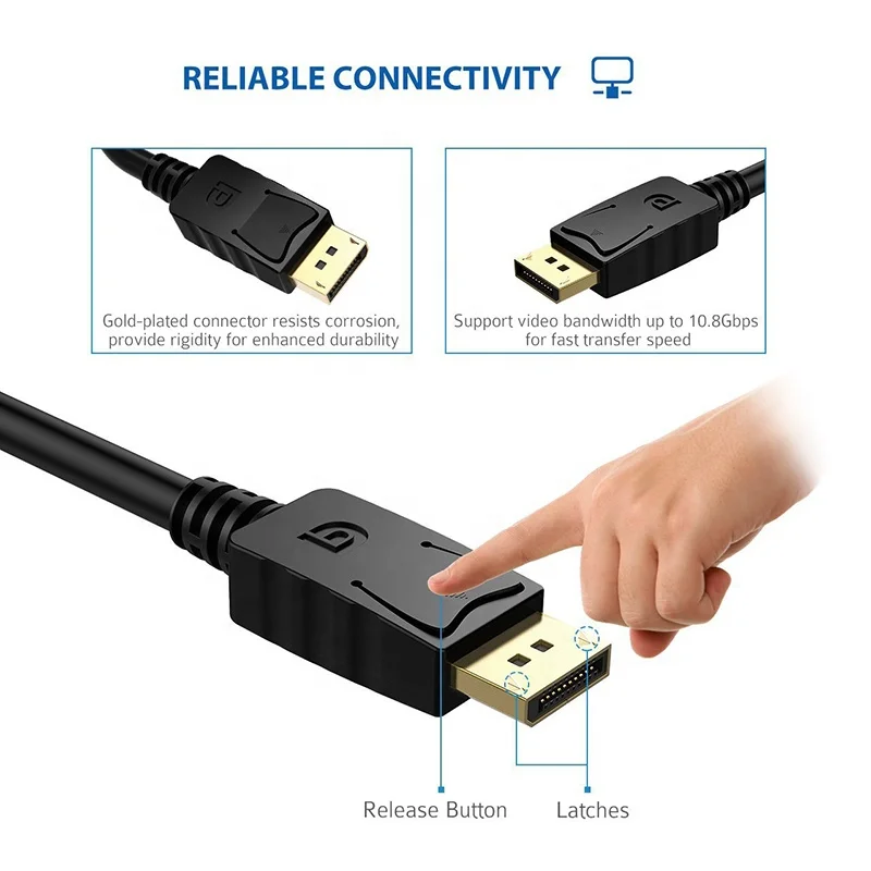 Display Port Displayport DP Male To VGA 15Pin Female Cable Convertor Adapter DP M To VGA F Kablo Kabel