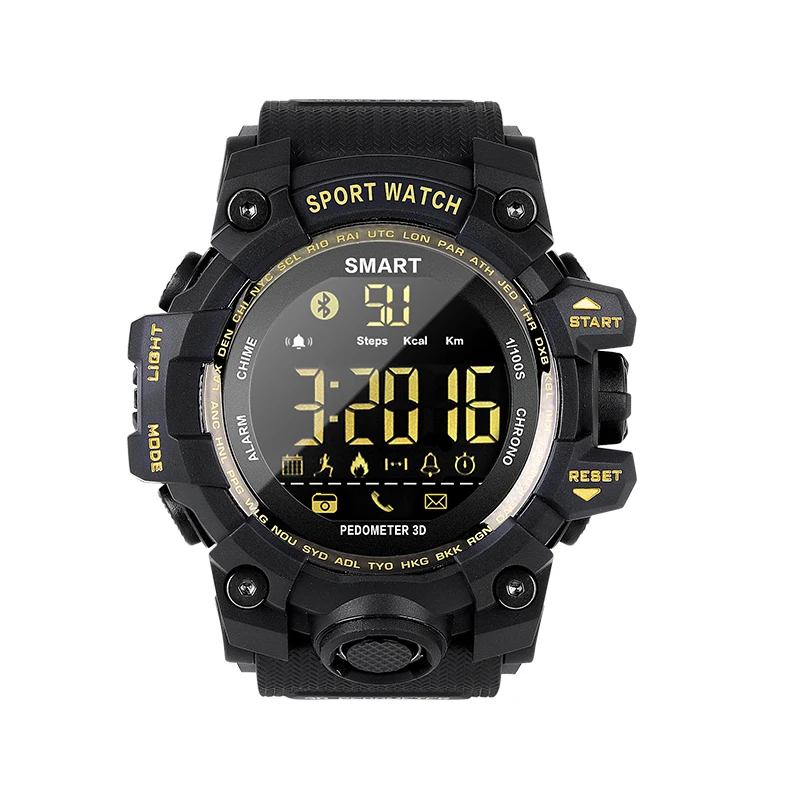 China factory wholesale digital military watch  50 meters waterproof men sport smart watch with steps counting burned calory