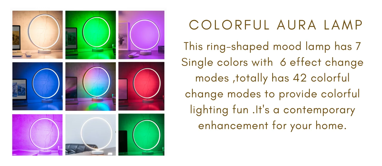 Valed Hot Sale Circle Led Table Lamp Aura Mood  Light for Garden, Party, Patio, Living Room, Bar