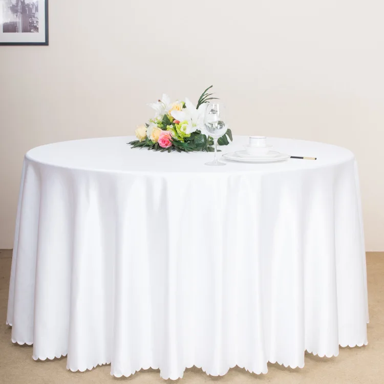 Sublimation 120 inch polyester round custom white party wedding tablecloth table cloths for events