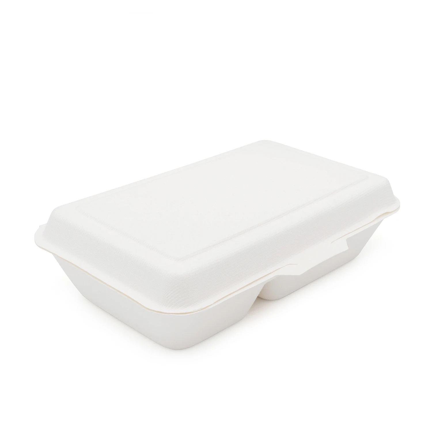 
Widely Used disposable paper lunch box takeaway paper lunch 2 compartment box bagasse tableware 