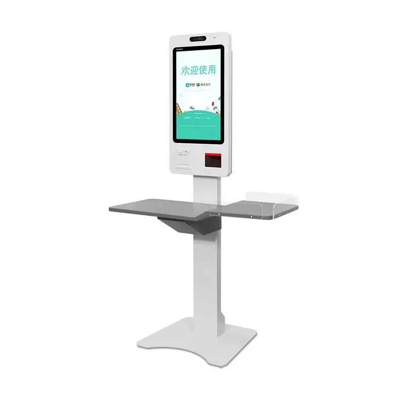 23.6-Inch Self-Service Touch Screen Kiosk with Barcode Scanner Self-Pay Machine Order Payment Chain Stores Restaurants OEM LCD