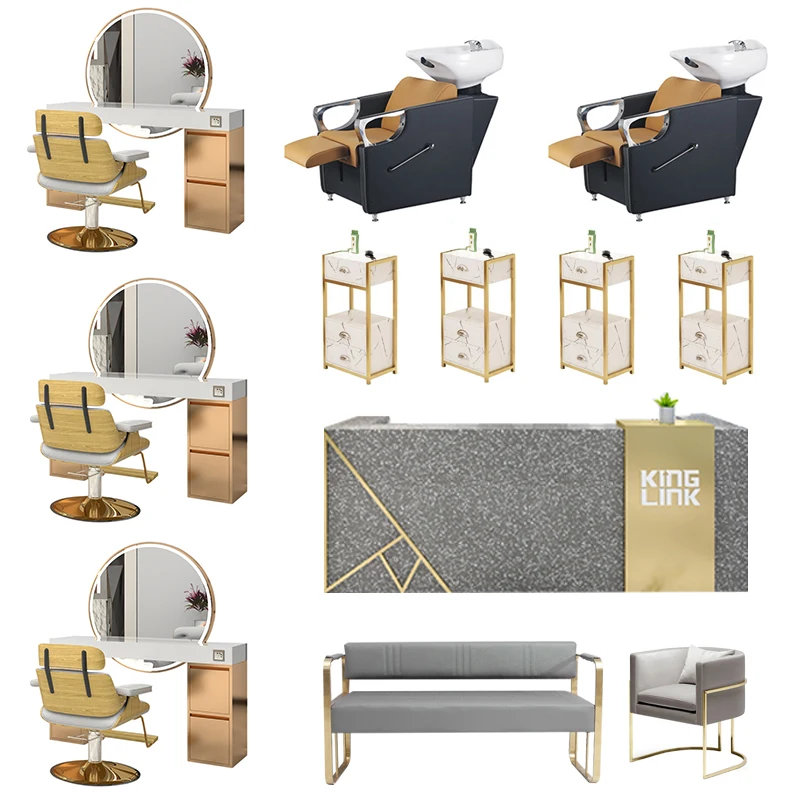 Great Foshan Factory Durable Hair Salon Chair Ladies Salon Equipment And Furniture Package For Barber Shop