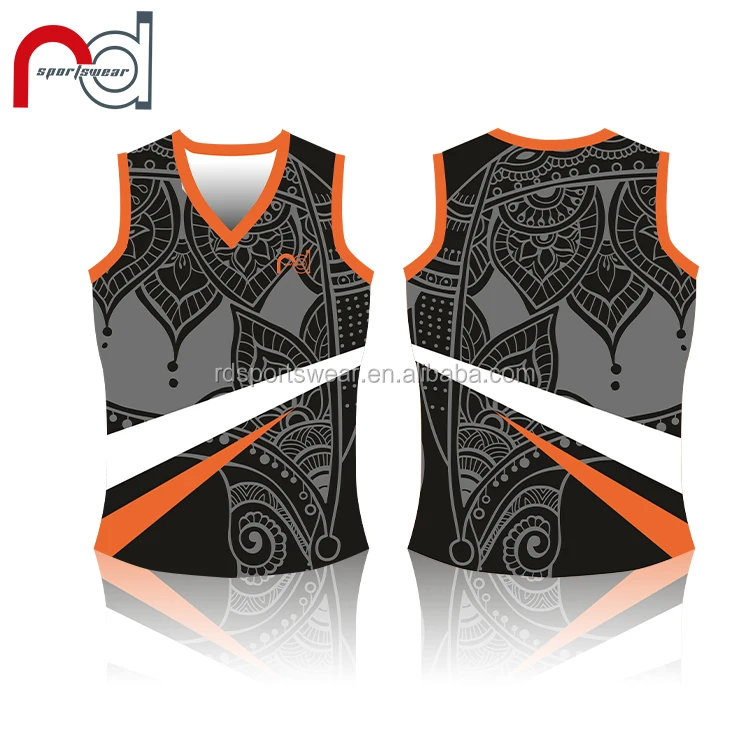 Quick Dry V Neck Rugby Wear Sublimation Training AFL Vest Custom Polyester Practice Rugby Jersey