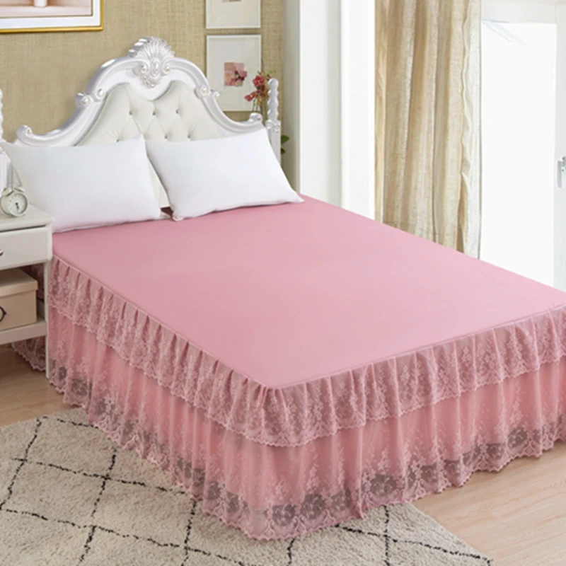 100% polyester colorful lace princess style bed skirt cubrecamas made in china Grace bett kleid