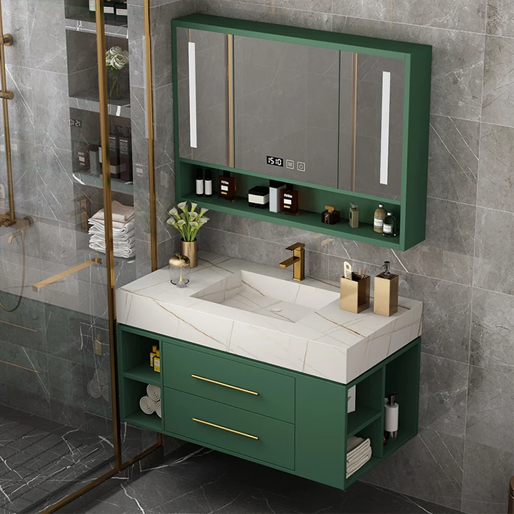 2021 new style 40 inch Floating wall 1 Sink hanging 2 Drawers bath furniture Bathroom Vanity Cabinet