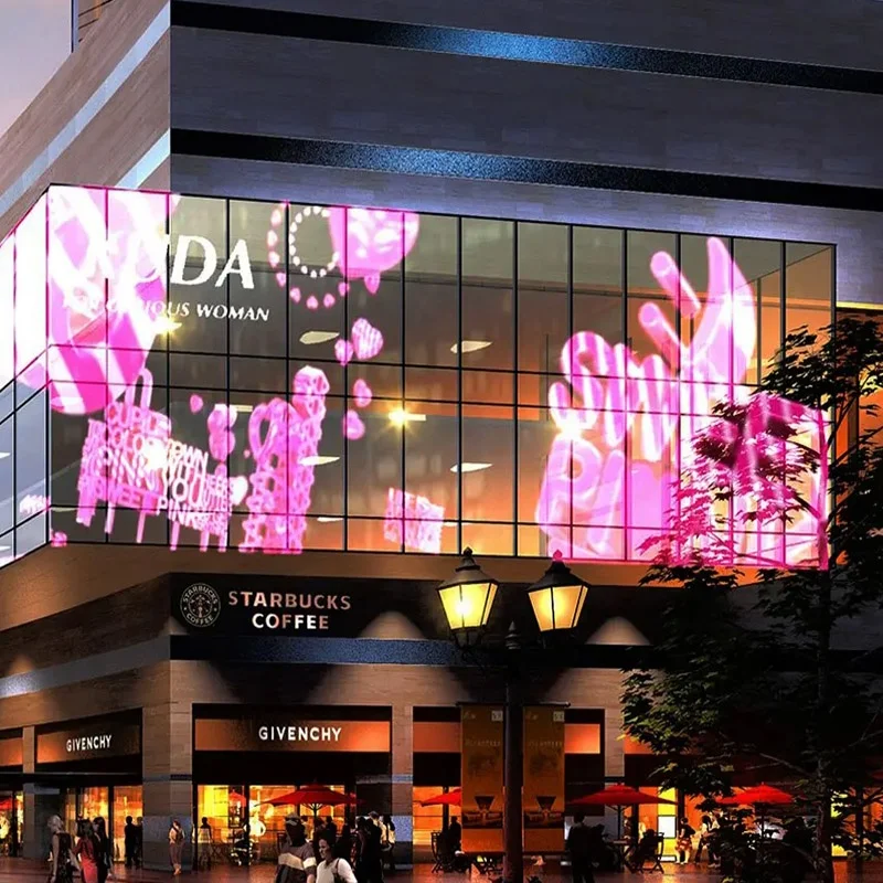 Hanging Installation P3.91 mm Indoor Curtain Led Advertising Video Display  Panel Transparent Led Screen For Shopping Mall