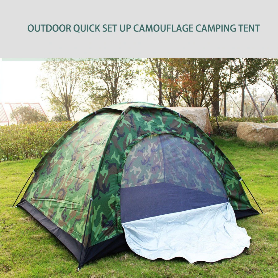 Customized Camouflage Camping Accessories 1-2 person/2-3 person/3-4 person Automatic Camping Picnic Tent