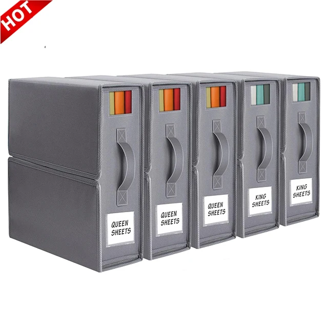 Hot selling waterproof oxford fabric Foldable Bed Sheet Organizer Duvet Covers Storage Boxes With Window