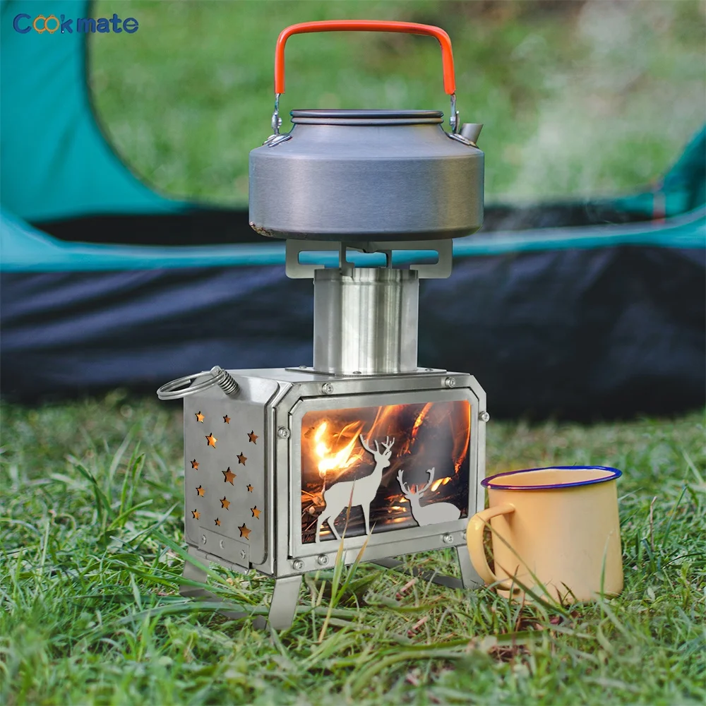 Portable Stainless Steel Wood Burning and Low Smoke Camping Stove
