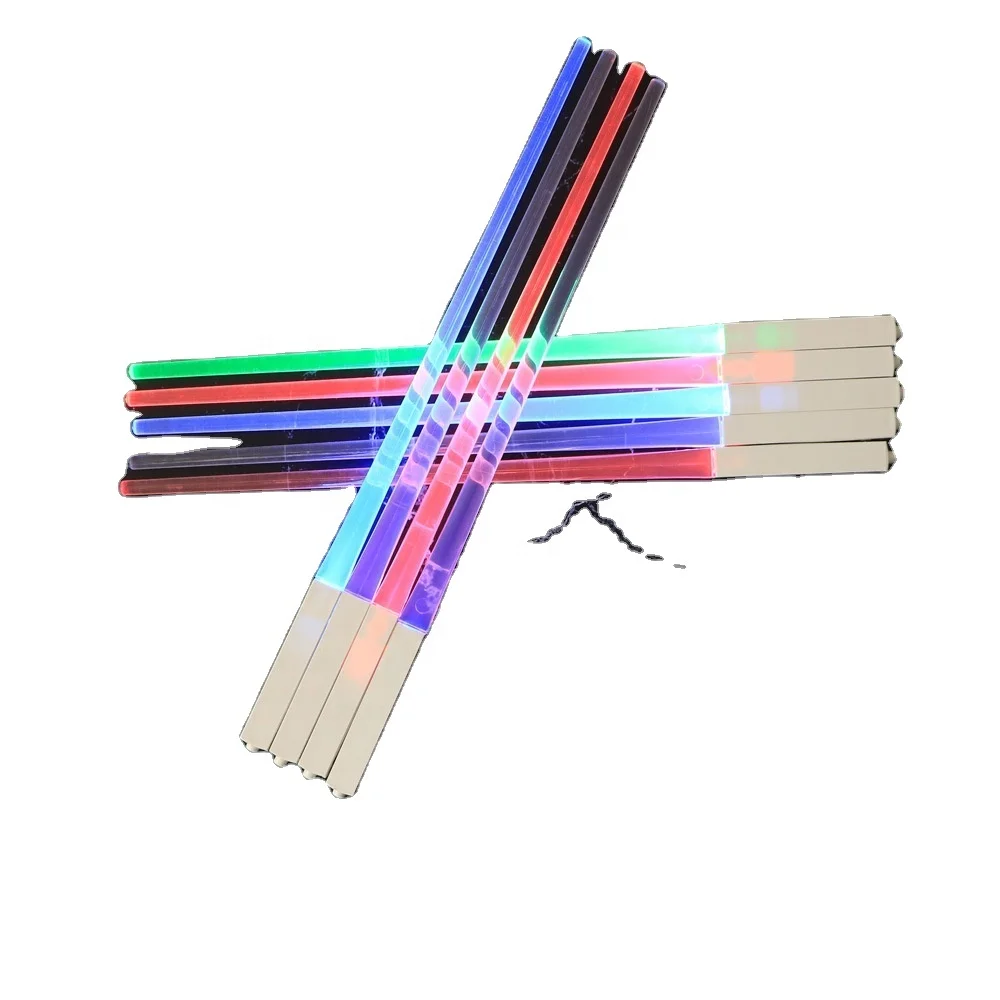 LIGHTSABER CHOPSTICKS LIGHT UP LED Glowing Light Saber Chop Sticks REUSABLE Sushi Lightup Sabers