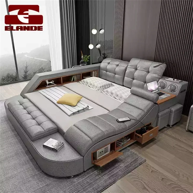 Multifunctional Combination Bed Customized Massage Soft Bed Leather Bed Bedroom Furniture