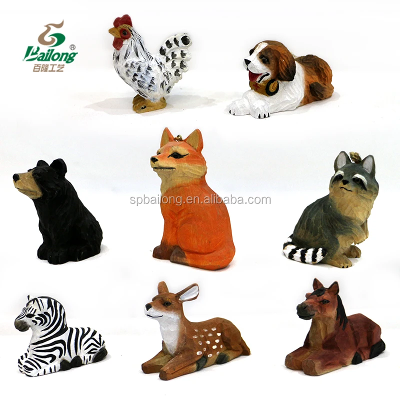 Handmade art mind carved sculpture wooden toy handicraft ornament wood animal