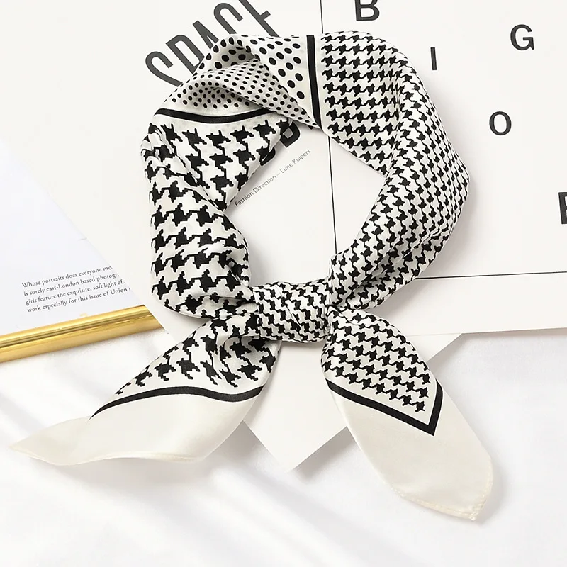 Wholesale Custom Printed Logo Digital Printing Mulberry Women Ladies Scarves Head Wrap Square Satin Silk Scarf